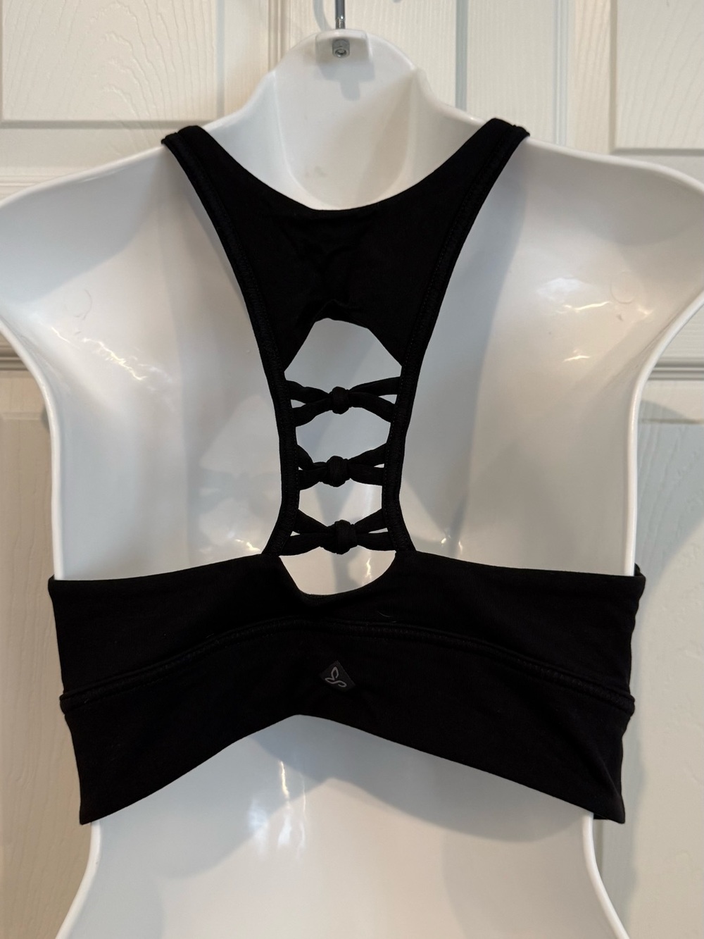 Prana Black Knotted Racerback Sports Bra